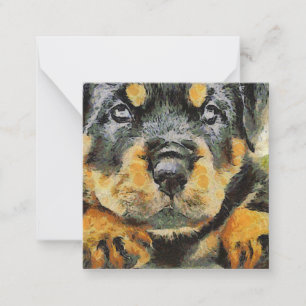 Artistic Rottweiler Puppy Portrait Card