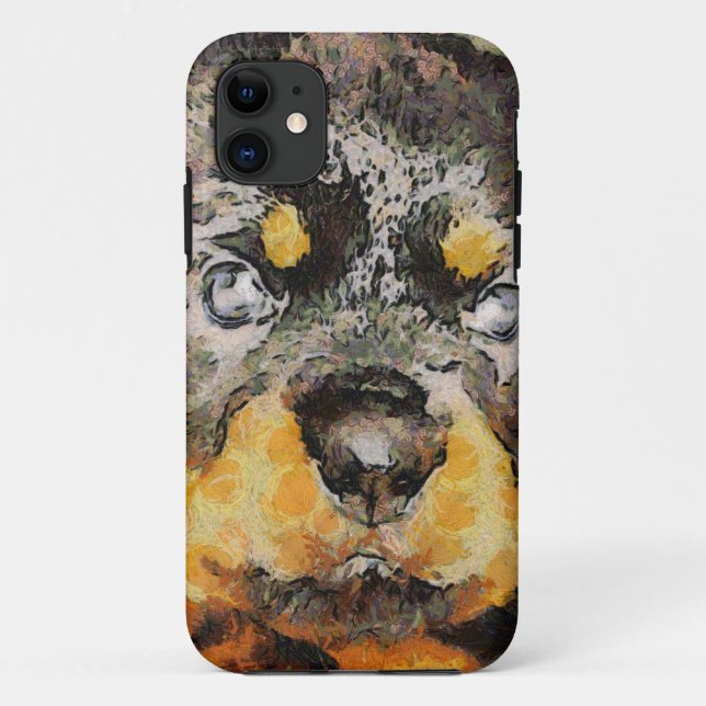 Artistic Rottweiler Puppy Portrait Case-Mate iPhone Case (Back)