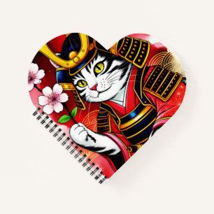 Artistic Samurai Cat Cherry For Journaling & Write Notebook