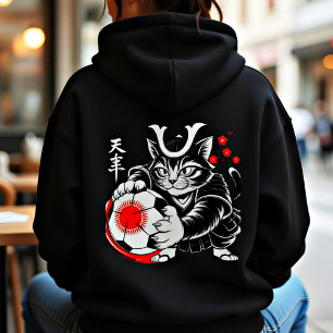 Artistic Samurai Cat Japan Soccer for Football fan Hoodie