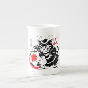 Artistic Samurai Cat soccer Gift for Coffee & Art Bone China Mug