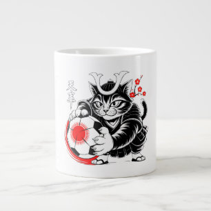 Artistic Samurai Cat soccer Gift for Coffee & Art Large Coffee Mug