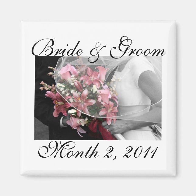 Artistic Save The Date Wedding Magnet (Front)