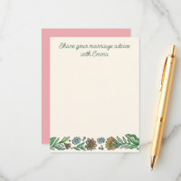 Artistic Scandinavian Floral Marriage Advice Card