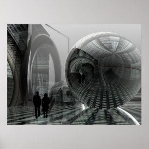 Artistic sci-fi poster "Walking in an alien world"