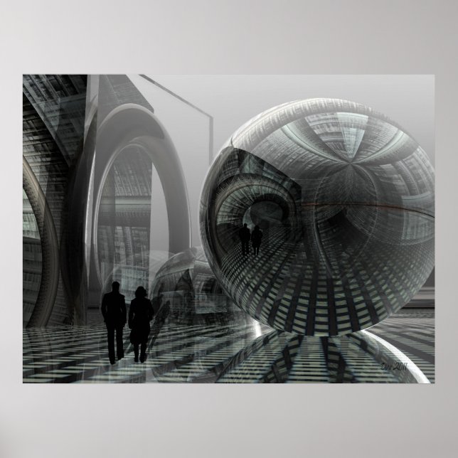 Artistic sci-fi poster "Walking in an alien world" (Front)