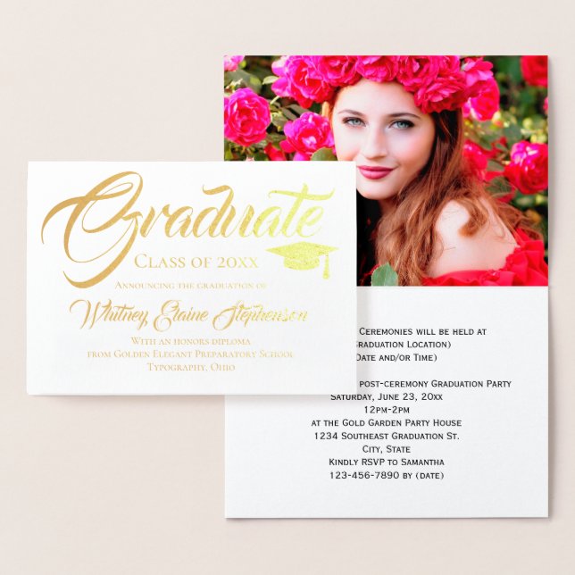 Artistic Script Photo Graduation Invitation (Display)