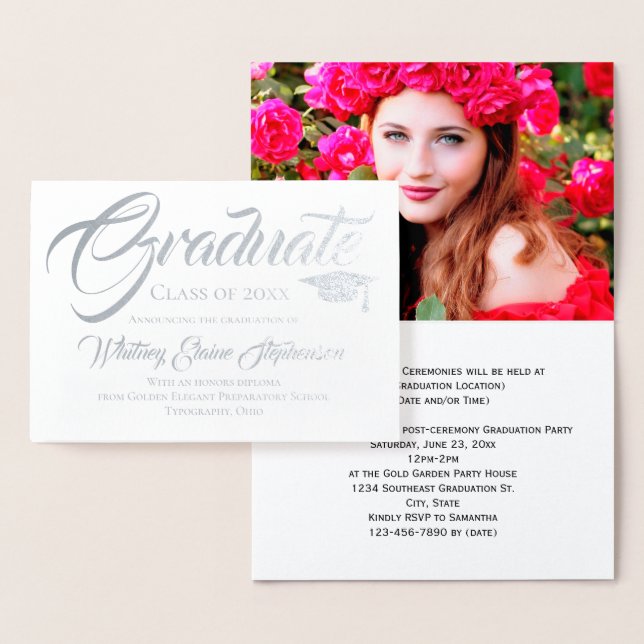 Artistic Script Photo Graduation Invitation (Display)