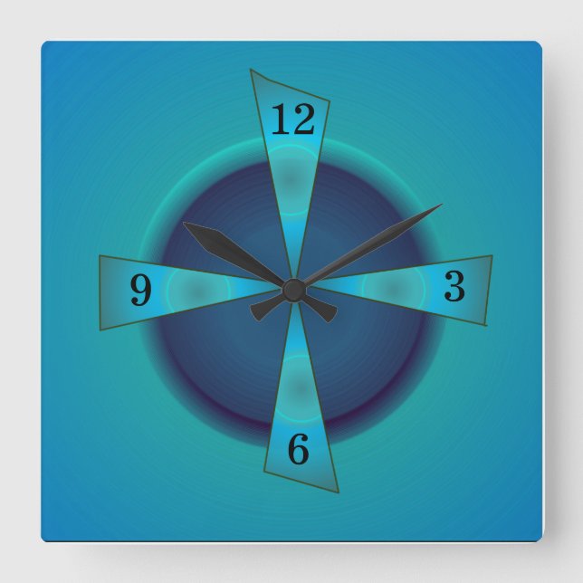 Artistic Sea green and Blue > Kitchen Clock (Front)