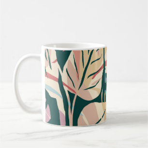 Artistic seamless pattern with abstract leaves. Mo Coffee Mug