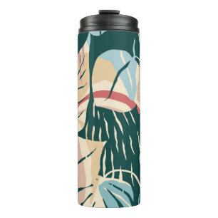 Artistic seamless pattern with abstract leaves. Mo Thermal Tumbler