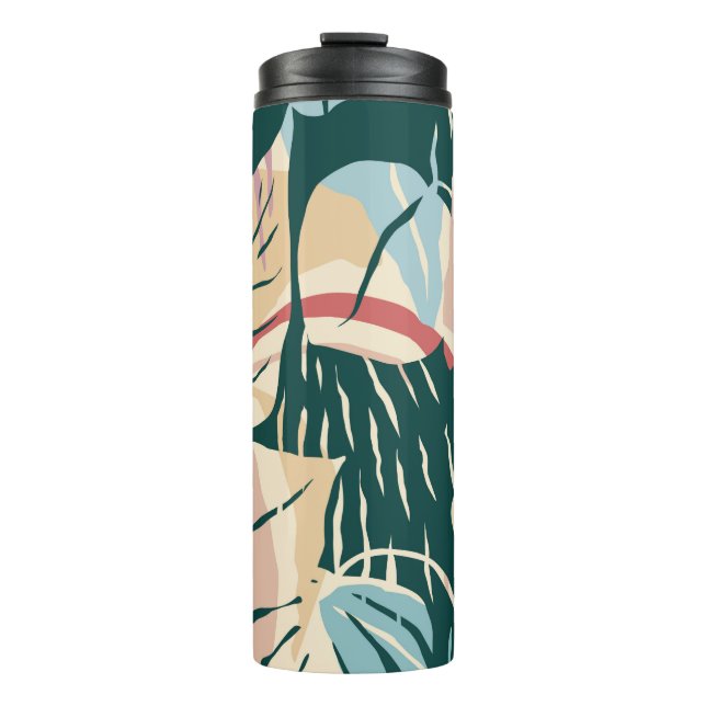 Artistic seamless pattern with abstract leaves. Mo Thermal Tumbler (Front)