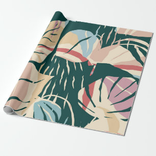 Artistic seamless pattern with abstract leaves. Mo Wrapping Paper