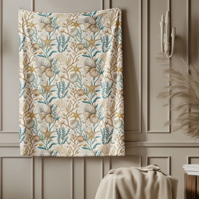 Artistic Seaside Blanket Flowing Watercolor Blues (Artistic Seaside Blanket Flowing Watercolor Blues)
