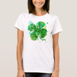 Artistic Shamrock or Women T-Shirt<br><div class="desc">St. Patricks Day Abstract Shamrock Art Watercolor 4 leaf clover</div>