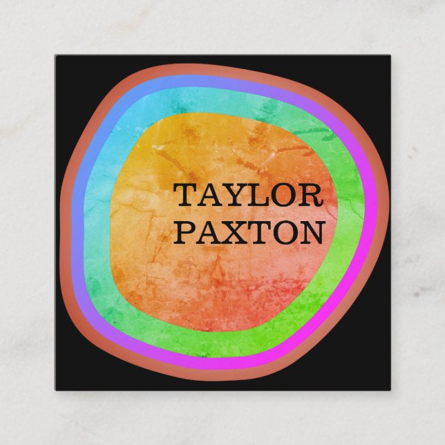 Artistic Shape Layers Square Business Card (Front)