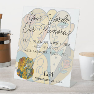 Artistic Silhouette Destination Wedding Book Sign