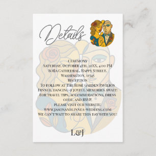 Artistic Silhouette Destination Wedding Modern Art Enclosure Card