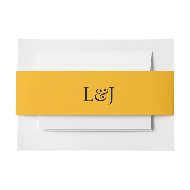 Artistic Silhouette Destination Wedding Modern Art Invitation Belly Band (Front Example)