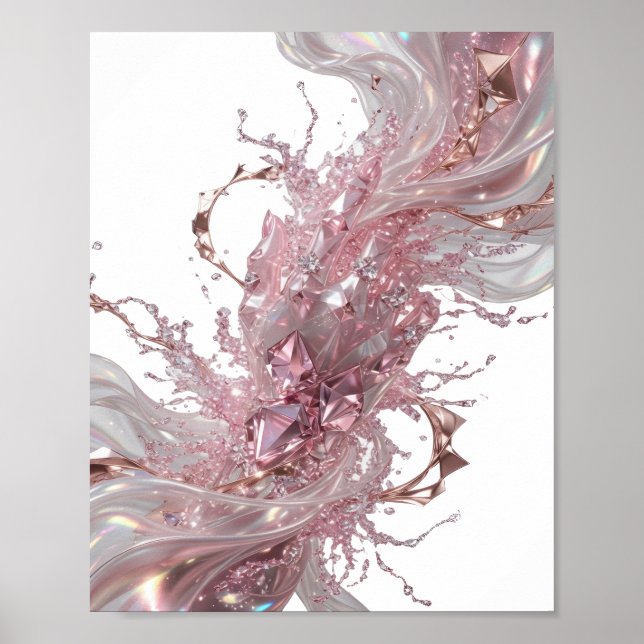 Artistic Silver ABSTRACT ART Abstract Design Poster (Front)