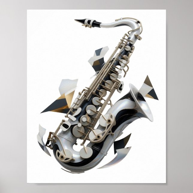 Artistic Silver ABSTRACT ART Design Poster (Front)