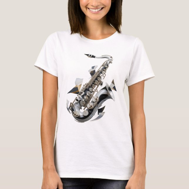 Artistic Silver ABSTRACT ART Design T-Shirt (Front)
