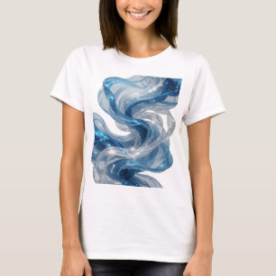 Artistic Silver BLUE STARS Custom Design T-Shirt