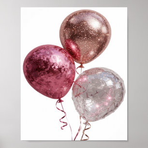 Artistic Silver GLITTERY BALLOONS v2 Poster