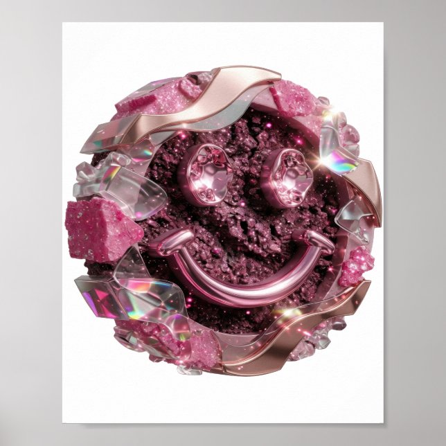 Artistic Silver HAPPY FACE Print (Front)