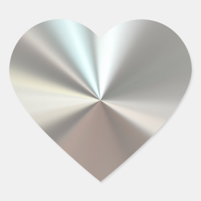 Artistic silver metal heart sticker (Front)