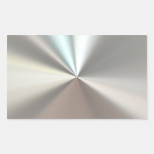 Artistic silver metal rectangular sticker