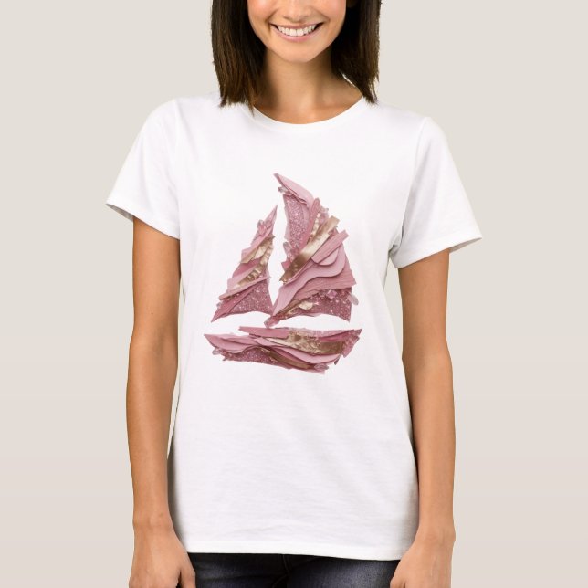 Artistic Silver TREE Text Design T-Shirt (Front)