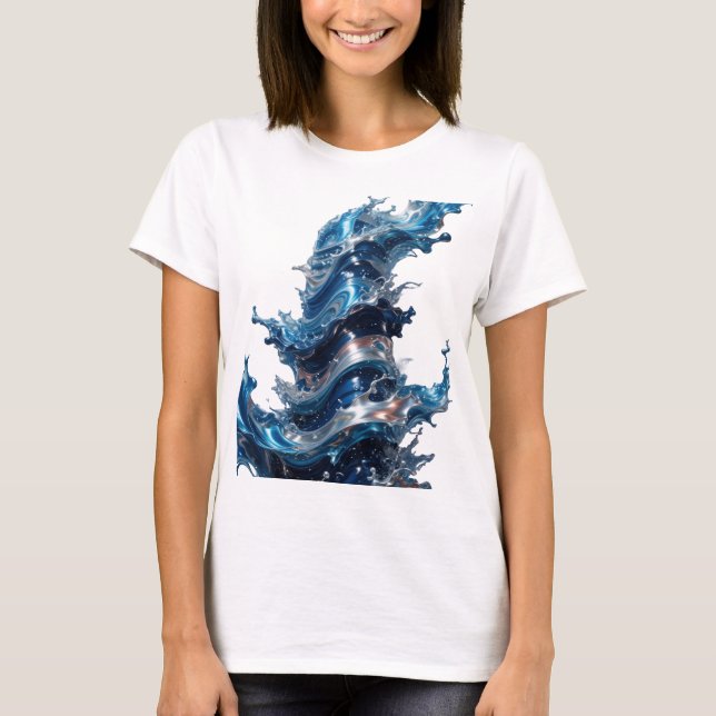 Artistic Silver WATER SPLASHES Quote Shirt (Front)