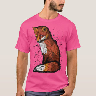 Artistic Sketch Of A Fo, Ink Splatter 269  T-Shirt