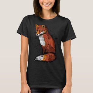 Artistic sketch of a Fox, ink splatter T-Shirt