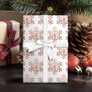 Artistic snowflake faux rose gold Christmas Wrapping Paper