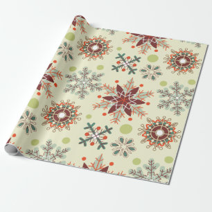 Artistic Snowflakes Holiday Gift Wrapping Paper