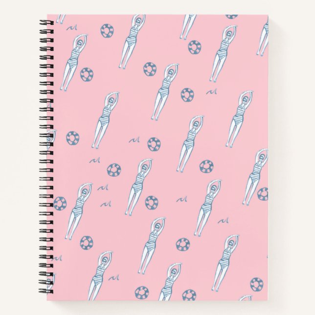 Artistic Snychro Swimming Team Swimmers Pink  Notebook (Front)