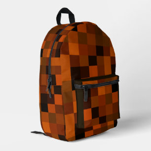  Artistic Soft Warm Colourful Retro Plaid Brown Printed Backpack