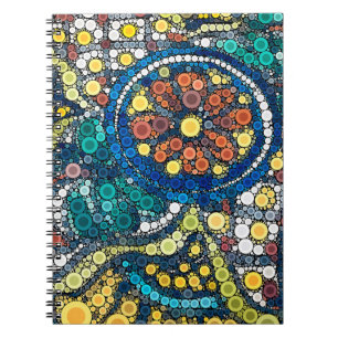 artistic southwestern pottery colourful unique  notebook