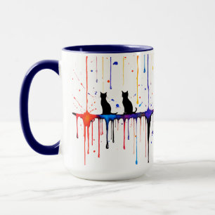 Artistic Splatter Cat Mug