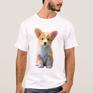Artistic Splatter Corgi Puppy Men T-Shirt
