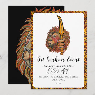 Artistic Sri Lankan Lion   Invitation