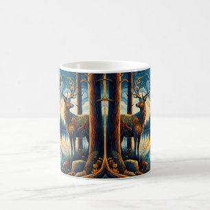 Artistic Stained Glass Deer Coffee Mug