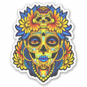 Artistic Sugar Skull Illustration Design