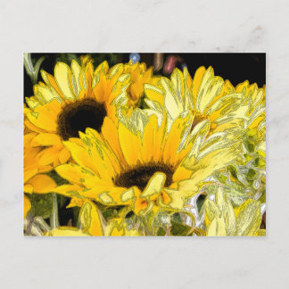Artistic Sunflower Postcard