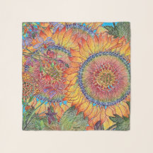 Artistic Sunflower Scarf