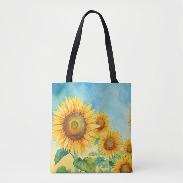 Artistic Sunflower Tote Bag (Front)