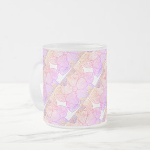 Artistic Sunset Floral Frosted Glass Mug