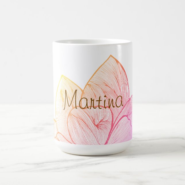 Artistic Sunset Floral Martina Coffee Mug (Center)